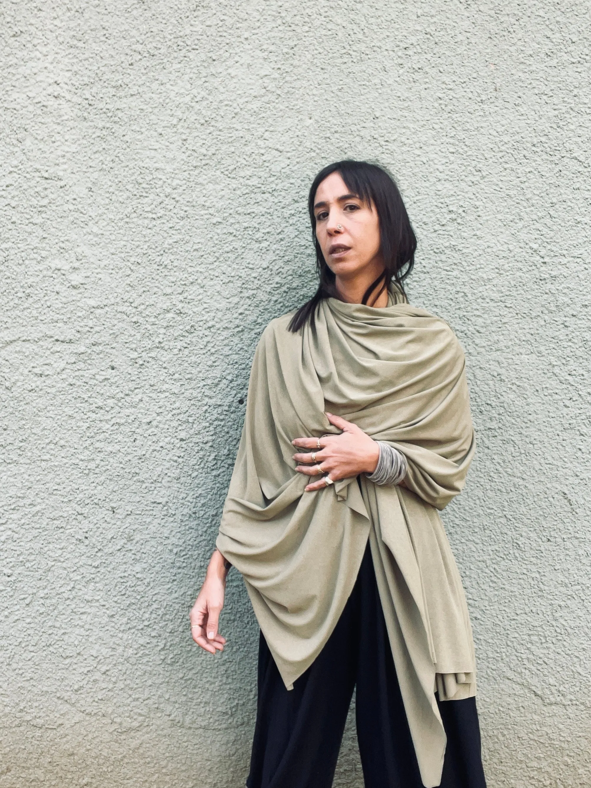 Olive Lycra Shawl