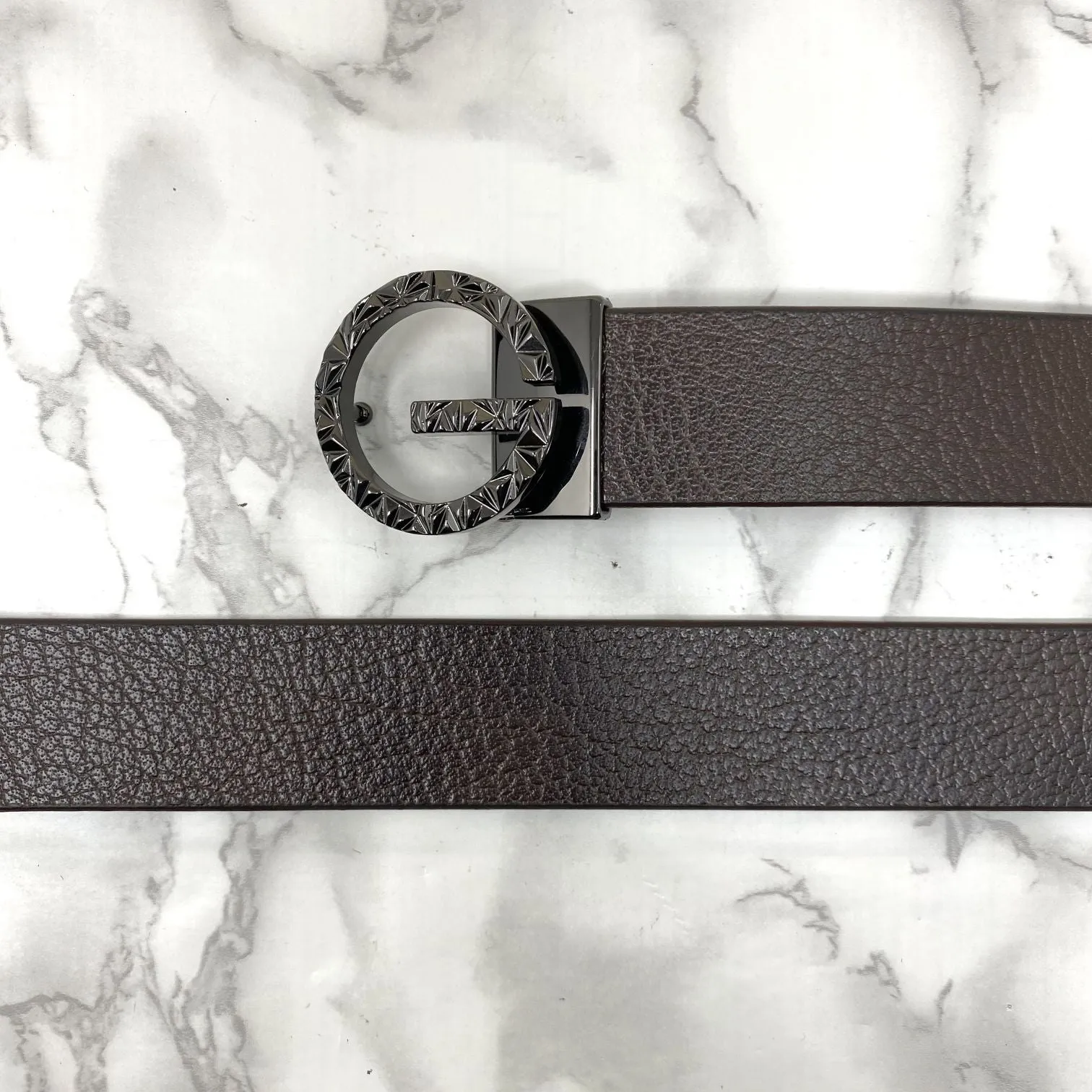 Premium Shiny G-letter Design Formal Leather Belt-JonasParamount