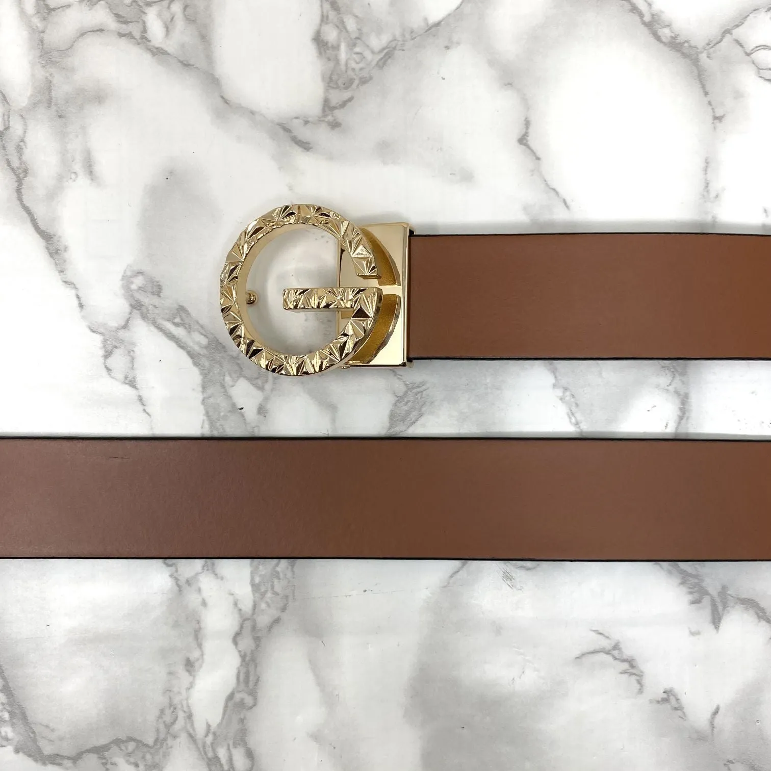 Premium Shiny G-letter Design Formal Leather Belt-JonasParamount