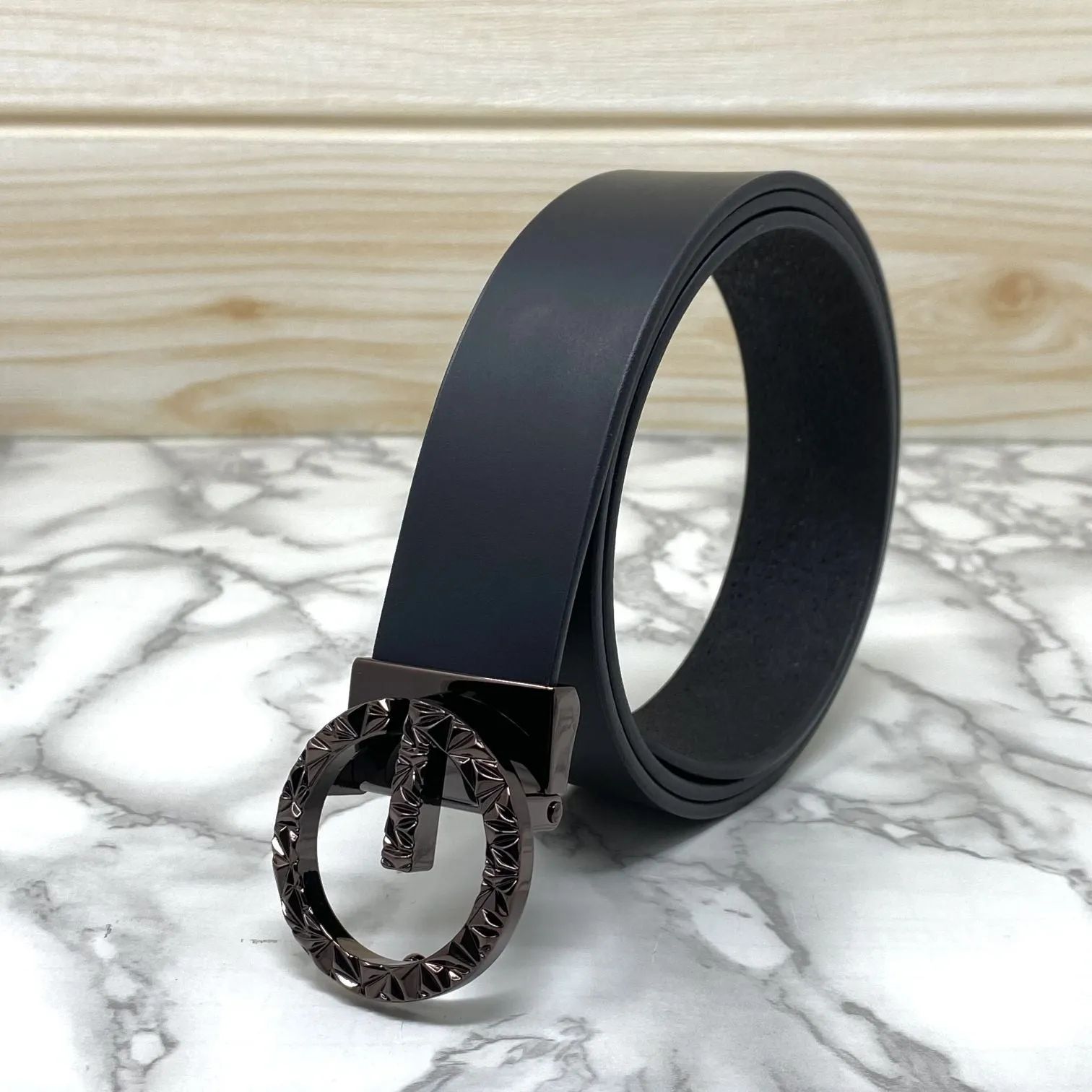 Premium Shiny G-letter Design Formal Leather Belt-JonasParamount