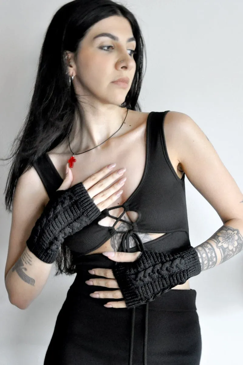 Raven Fingerless Arm Warmers