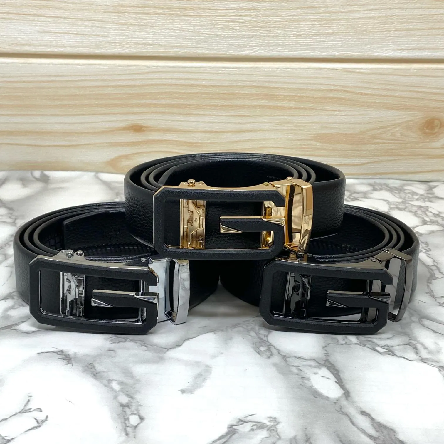 Single G Shape Two Tone Formal Belt For Men-JonasParamount