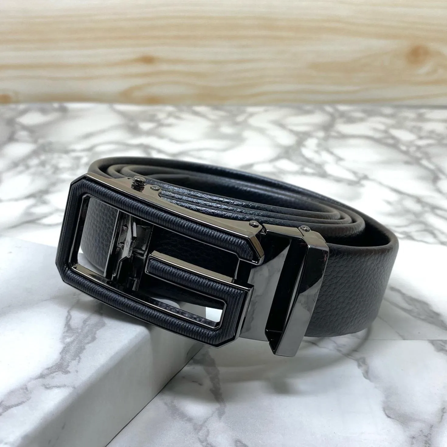 Single G Shape Two Tone Formal Belt For Men-JonasParamount