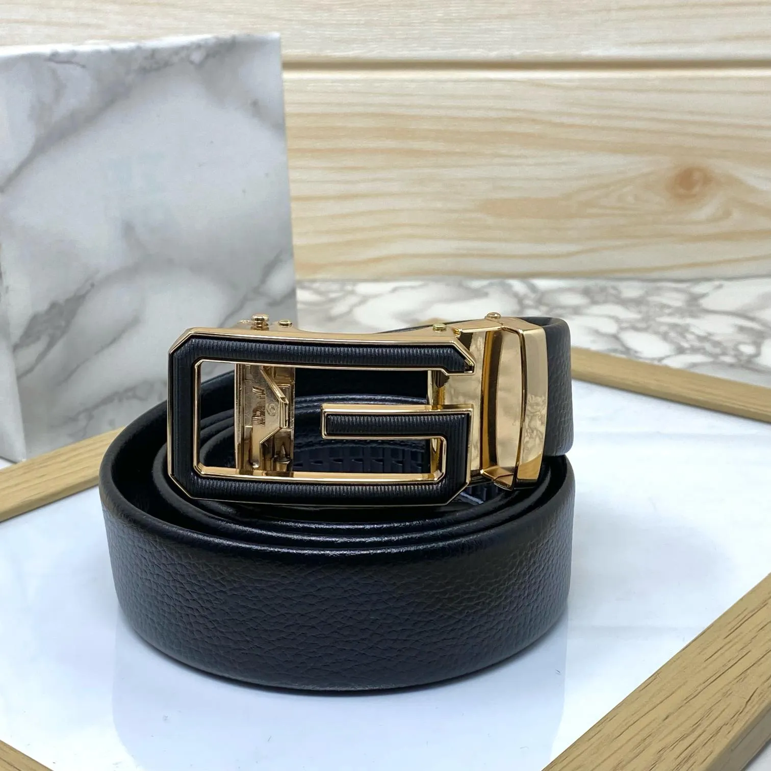 Single G Shape Two Tone Formal Belt For Men-JonasParamount