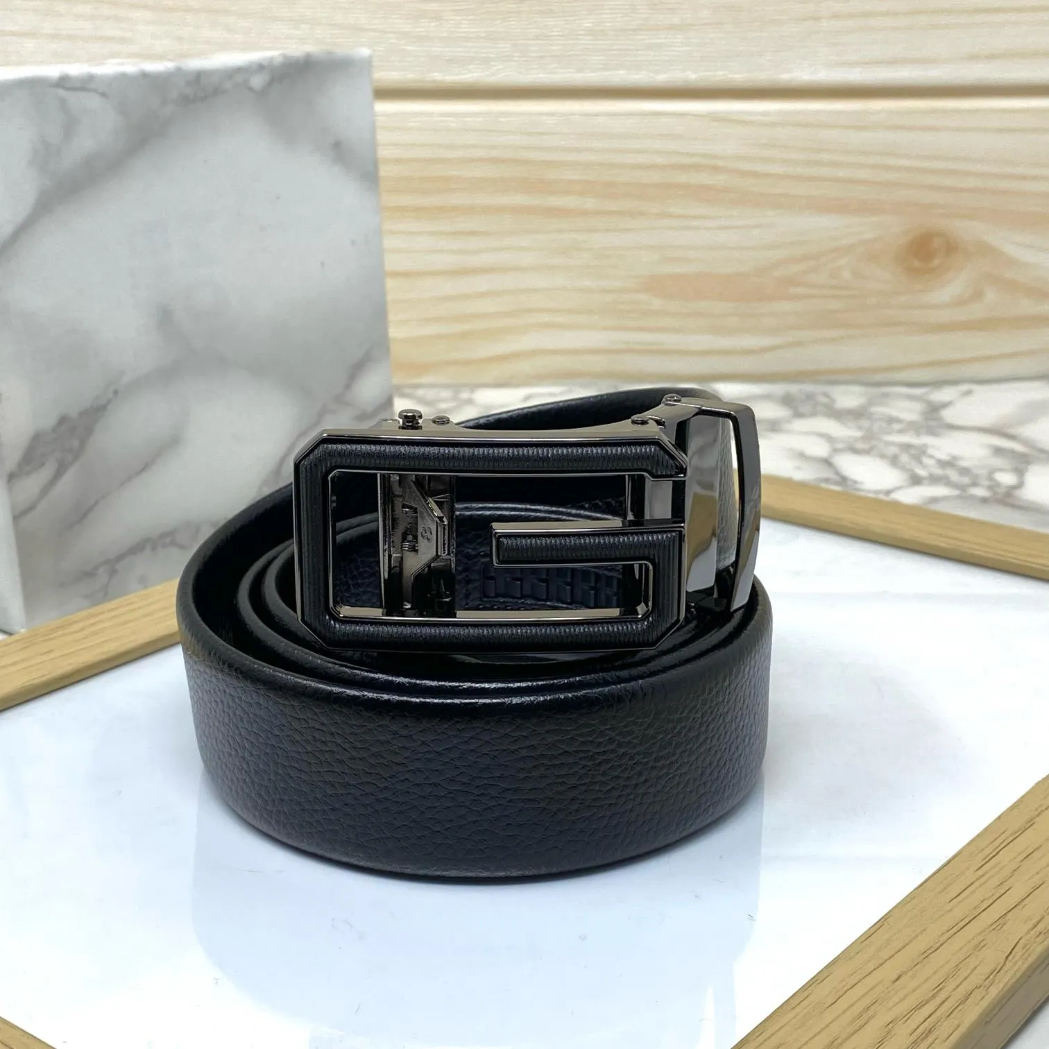 Single G Shape Two Tone Formal Belt For Men-JonasParamount