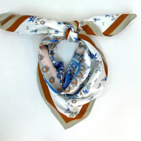 SQUARE HEAD SCARF (BLUE/BROWN)