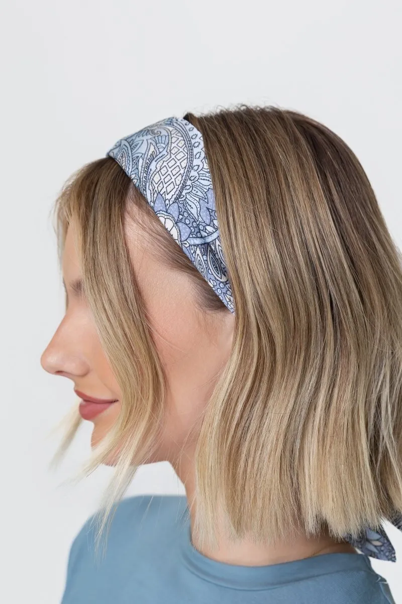 SQUARE HEAD SCARF (BLUE/GRAY)