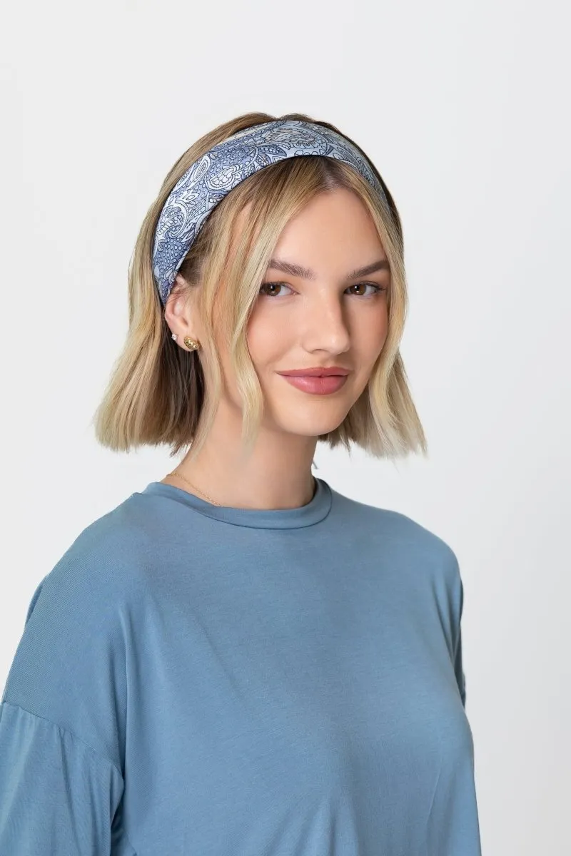 SQUARE HEAD SCARF (BLUE/GRAY)