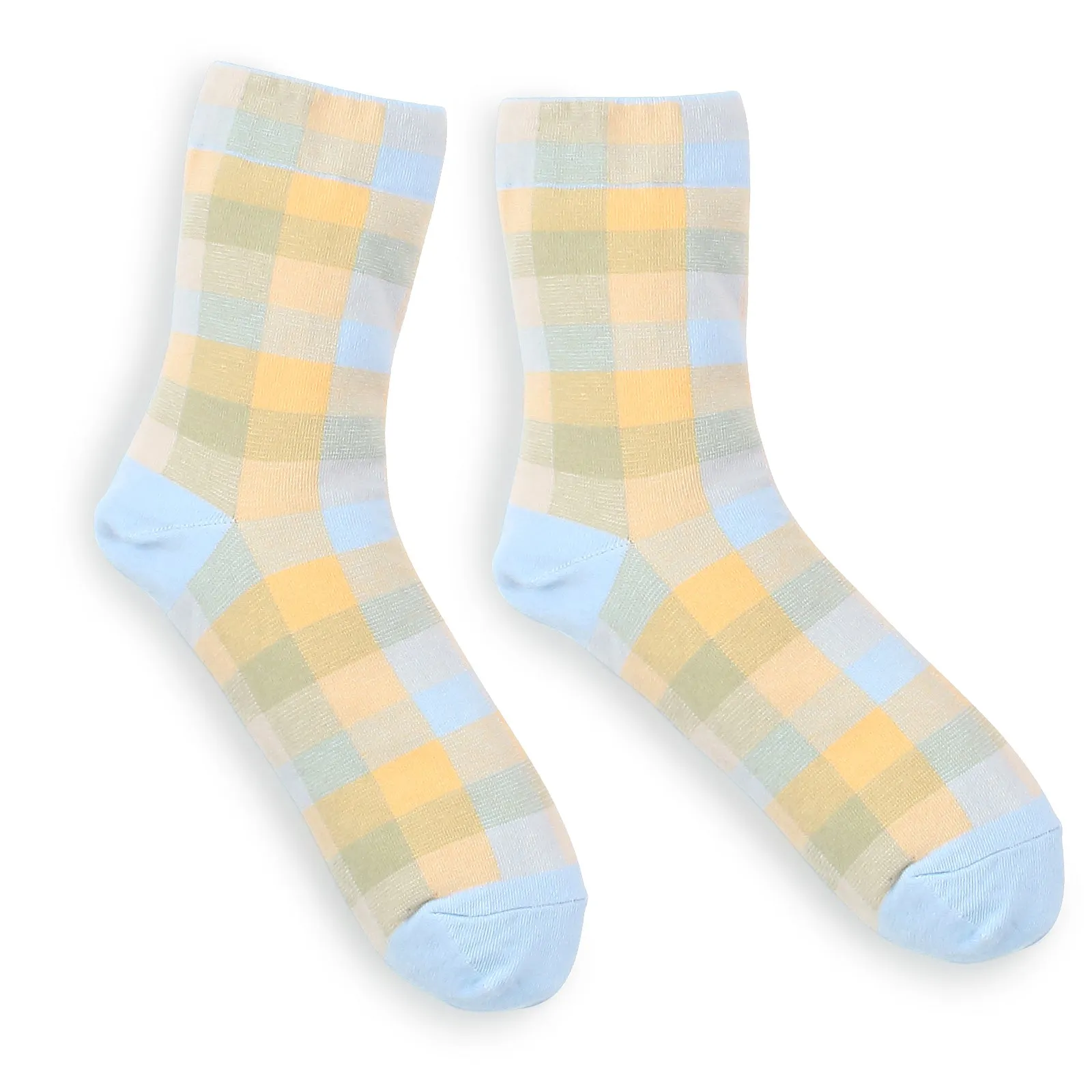 Warm Plaid check cotton socks (Crew 5Pairs) KD15