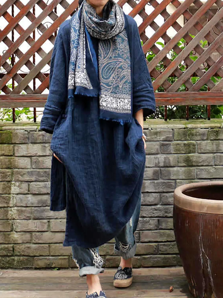 Women Ethnic Spliced 100%Cotton Shawl Scarf