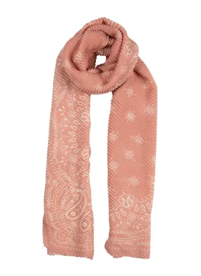 Women’s Pleated Floral and Paisley Pattern Lightweight Scarf