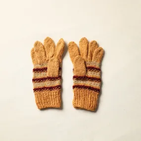 Yellow - Kumaun Hand Knitted Woolen Gloves (Adult) 21